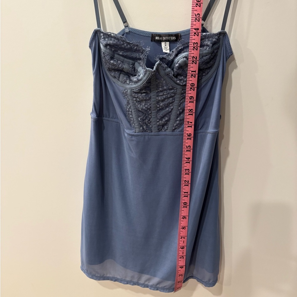 Urban Outfitters Blue Mesh + Lace Party Dress - Picture 6 of 8